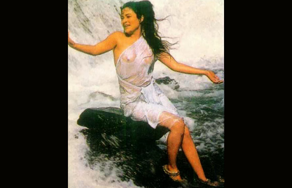 Bollywood Divas Mandakini Under Waterfall