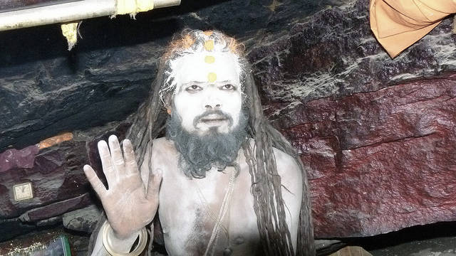 Aghori giving blessings