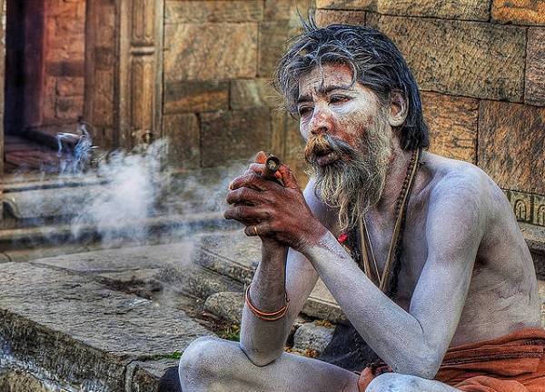 Aghori smoking