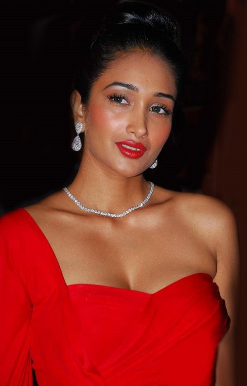 Jiah Khan in red hot gowns