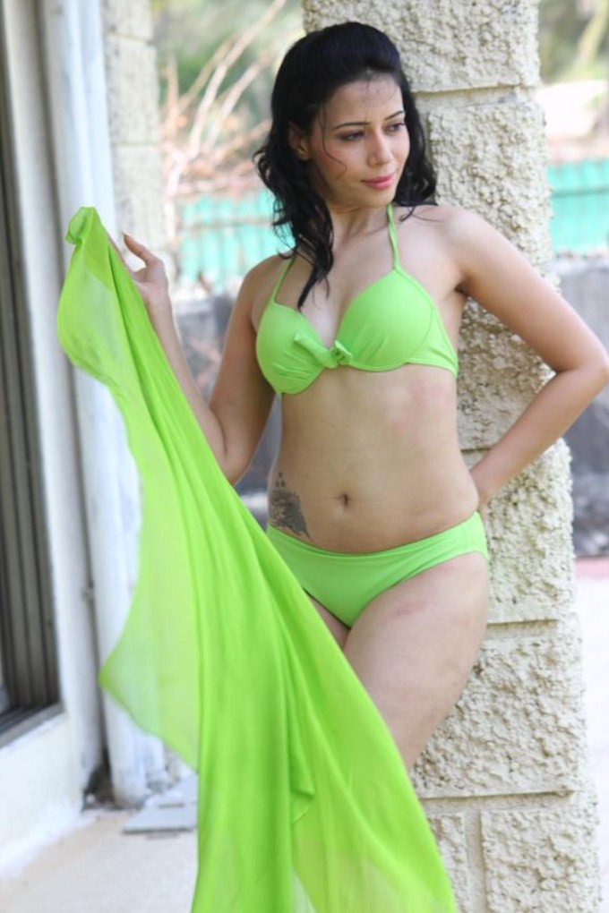 Bollywood Actress Rozlyn Khan in Hot Bikini.
