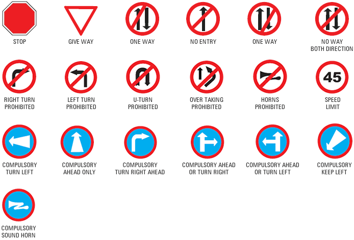 road traffic mandatory signs